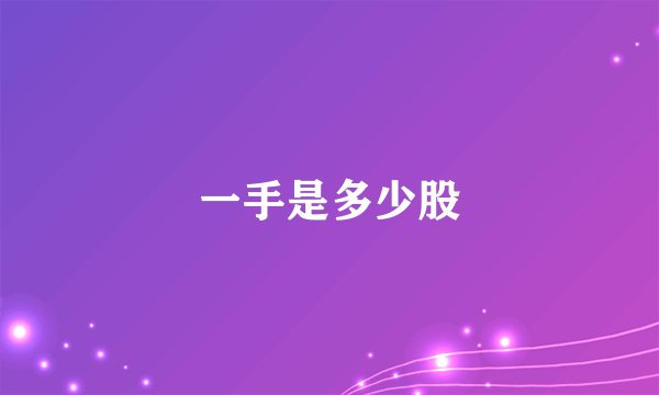 一手是多少股