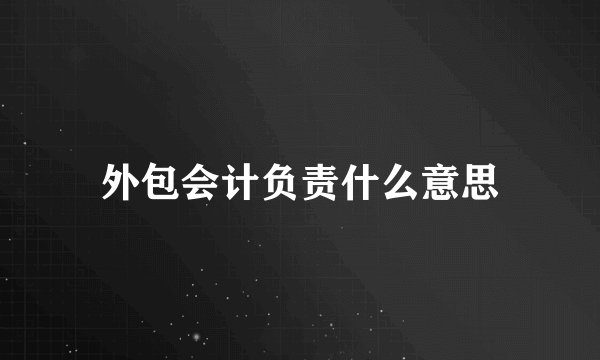 外包会计负责什么意思