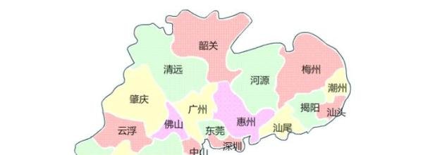 广东城市面积排名