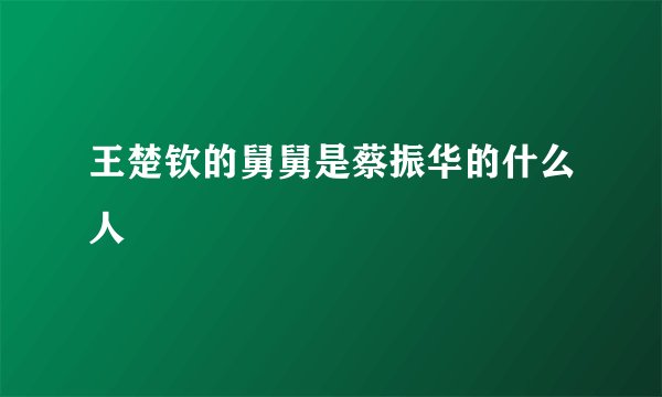 王楚钦的舅舅是蔡振华的什么人