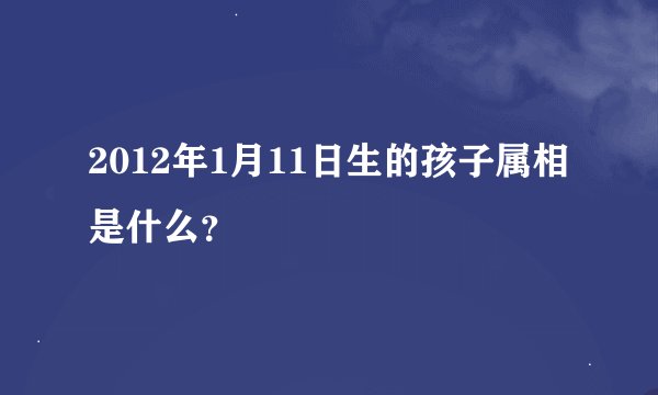 2012年1月11日生的孩子属相是什么？