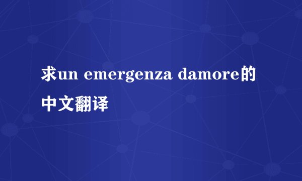 求un emergenza damore的中文翻译