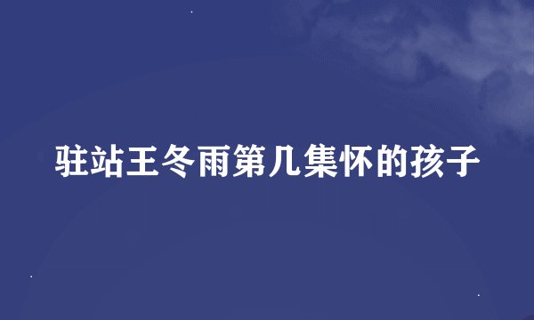 驻站王冬雨第几集怀的孩子