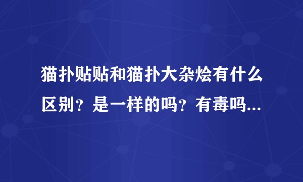 猫扑贴贴和猫扑大杂烩有什么区别？是一样的吗？有毒吗？都是猫扑做