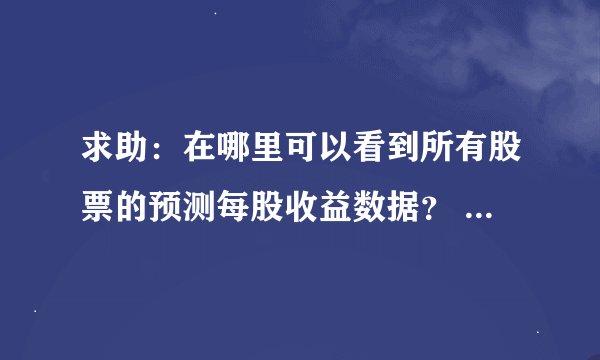 求助：在哪里可以看到所有股票的预测每股收益数据？ 上市公司在年报中会披露最近两年的每股盈利预测么？