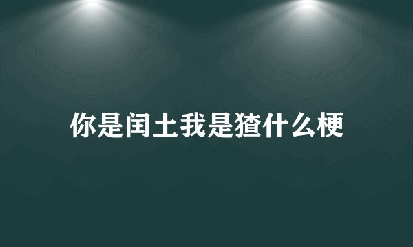 你是闰土我是猹什么梗