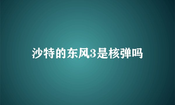 沙特的东风3是核弹吗