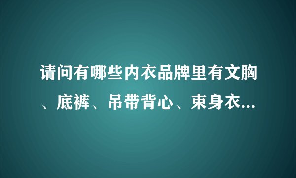 请问有哪些内衣品牌里有文胸、底裤、吊带背心、束身衣、睡衣等一系列产品？