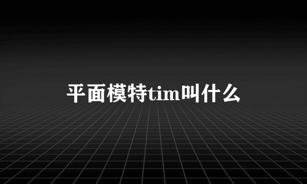 平面模特tim叫什么