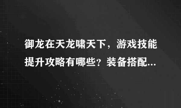 御龙在天龙啸天下，游戏技能提升攻略有哪些？装备搭配技巧分享？