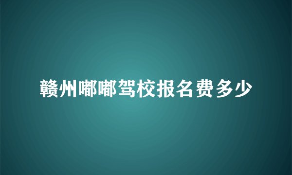 赣州嘟嘟驾校报名费多少