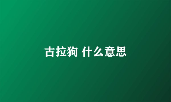 古拉狗 什么意思