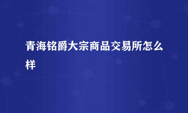 青海铭爵大宗商品交易所怎么样