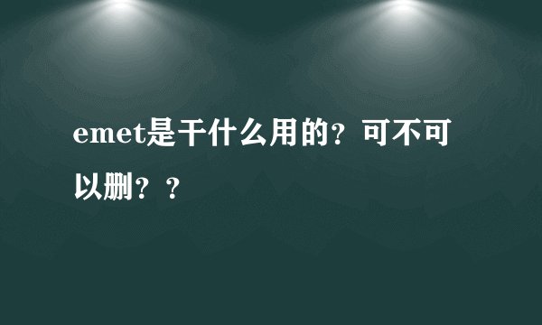 emet是干什么用的？可不可以删？？