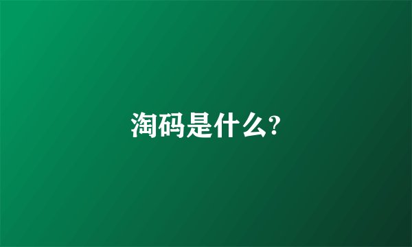 淘码是什么?