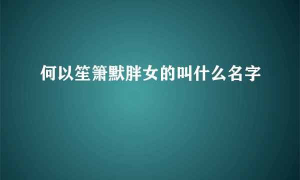 何以笙箫默胖女的叫什么名字