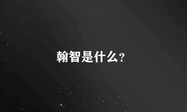 翰智是什么？