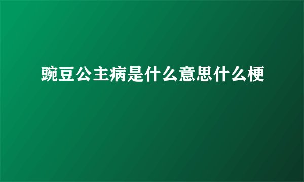 豌豆公主病是什么意思什么梗