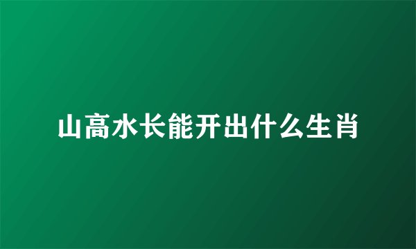 山高水长能开出什么生肖
