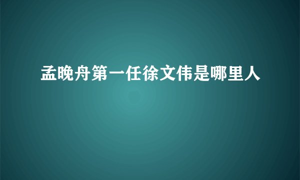 孟晚舟第一任徐文伟是哪里人