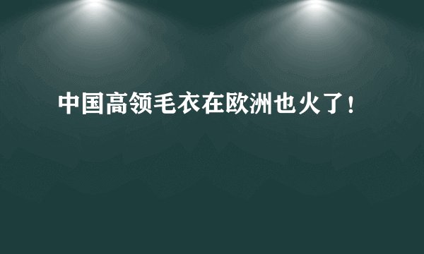 中国高领毛衣在欧洲也火了！