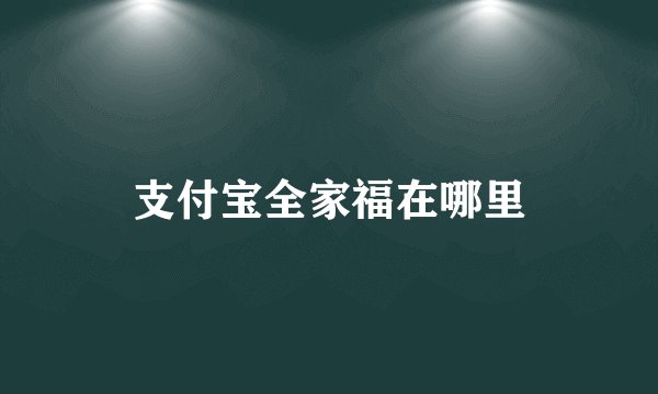 支付宝全家福在哪里