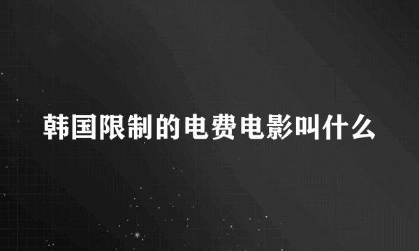 韩国限制的电费电影叫什么
