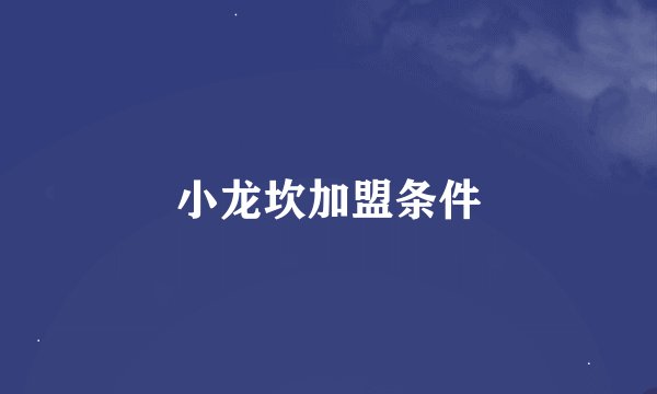 小龙坎加盟条件