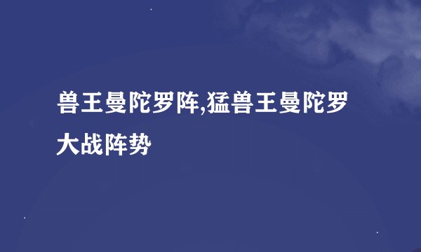 兽王曼陀罗阵,猛兽王曼陀罗大战阵势