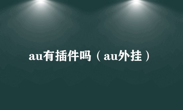 au有插件吗（au外挂）