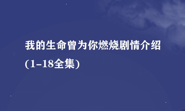 我的生命曾为你燃烧剧情介绍(1-18全集)