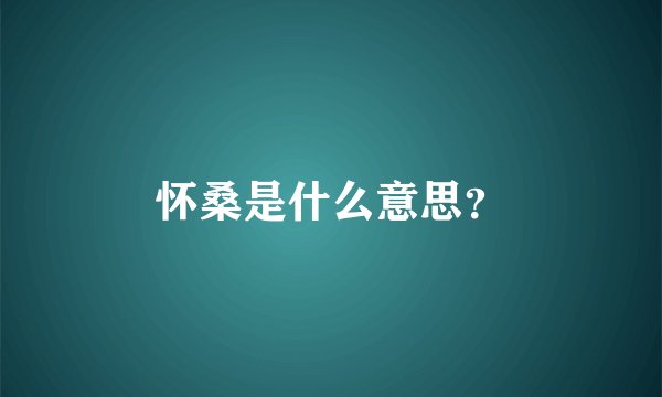 怀桑是什么意思？