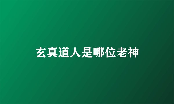 玄真道人是哪位老神
