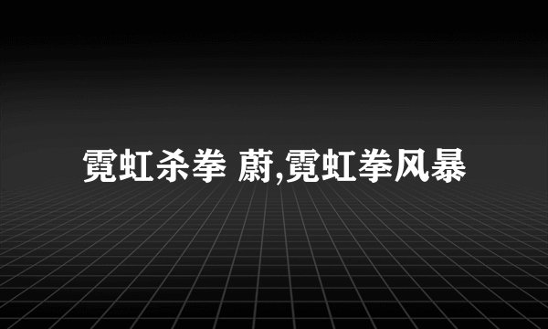 霓虹杀拳 蔚,霓虹拳风暴