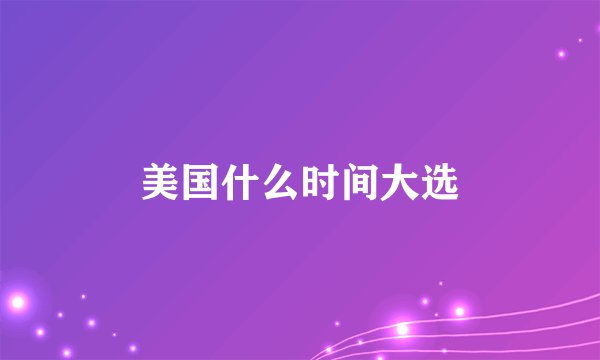 美国什么时间大选