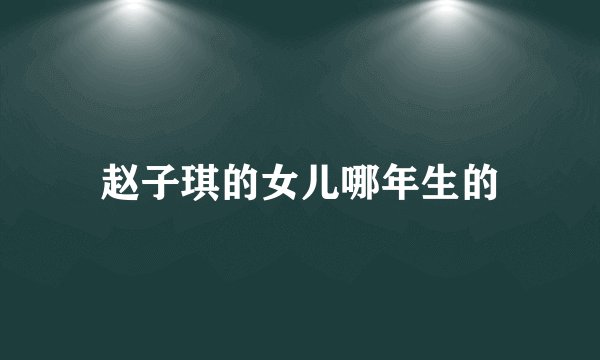 赵子琪的女儿哪年生的