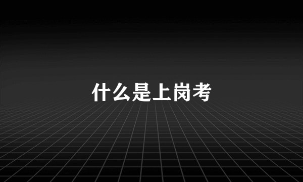 什么是上岗考