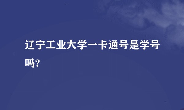 辽宁工业大学一卡通号是学号吗?