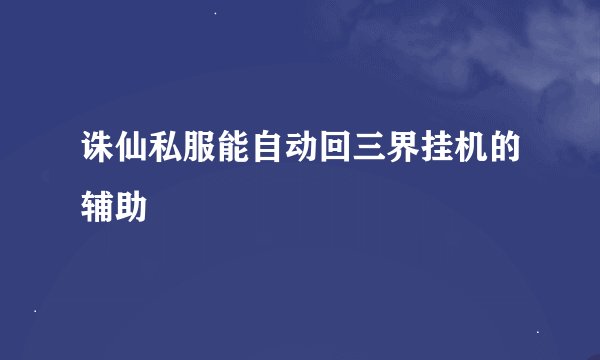 诛仙私服能自动回三界挂机的辅助