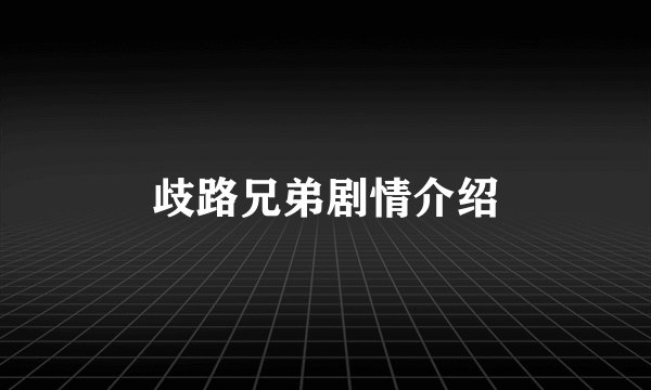 歧路兄弟剧情介绍