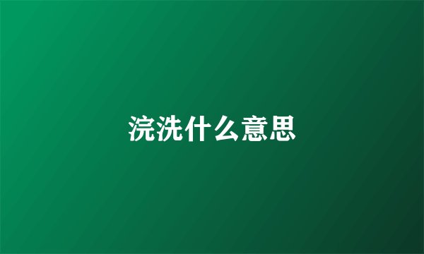 浣洗什么意思