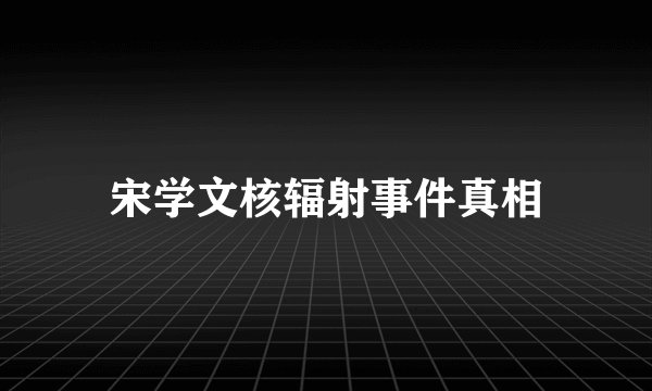 宋学文核辐射事件真相