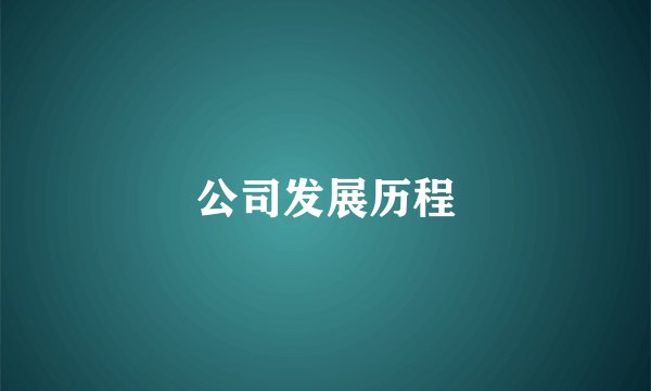 公司发展历程