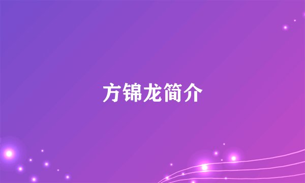 方锦龙简介