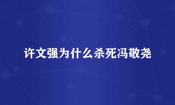 许文强为什么杀死冯敬尧