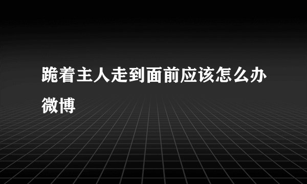 跪着主人走到面前应该怎么办微博