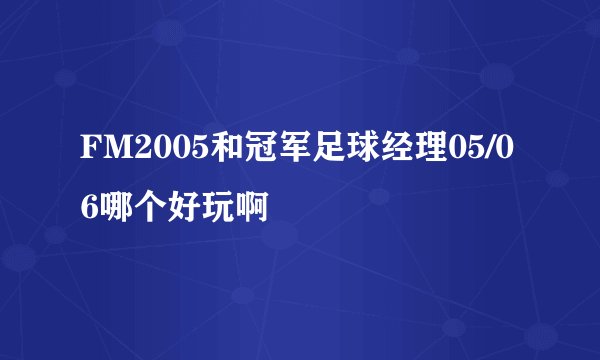 FM2005和冠军足球经理05/06哪个好玩啊