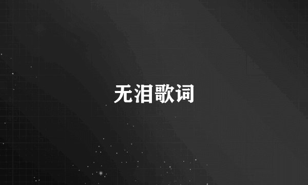 无泪歌词