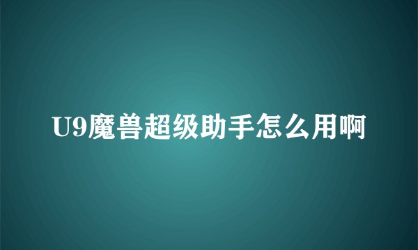U9魔兽超级助手怎么用啊