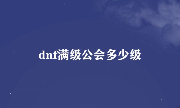 dnf满级公会多少级